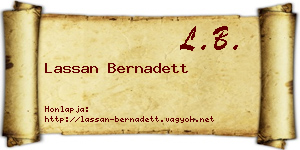 Lassan Bernadett névjegykártya