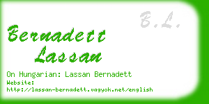 bernadett lassan business card